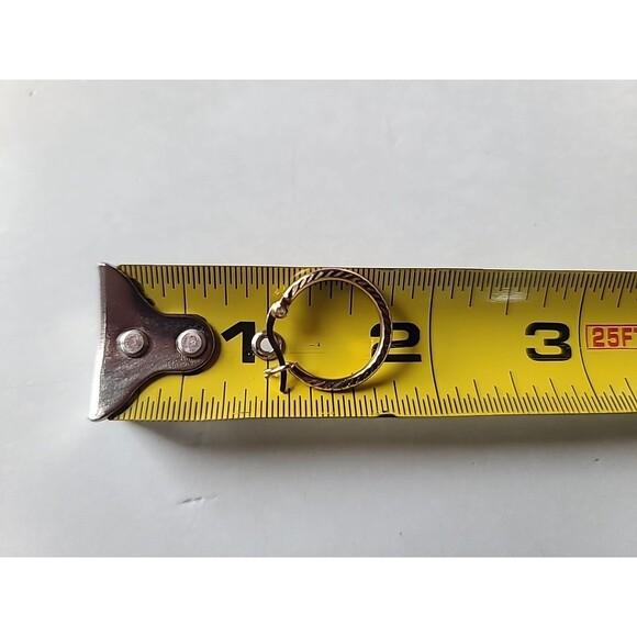 Vermeil 925 Sterling Silver Etched Hoop Pierced Earrings Vintage - Picture 8 of 10